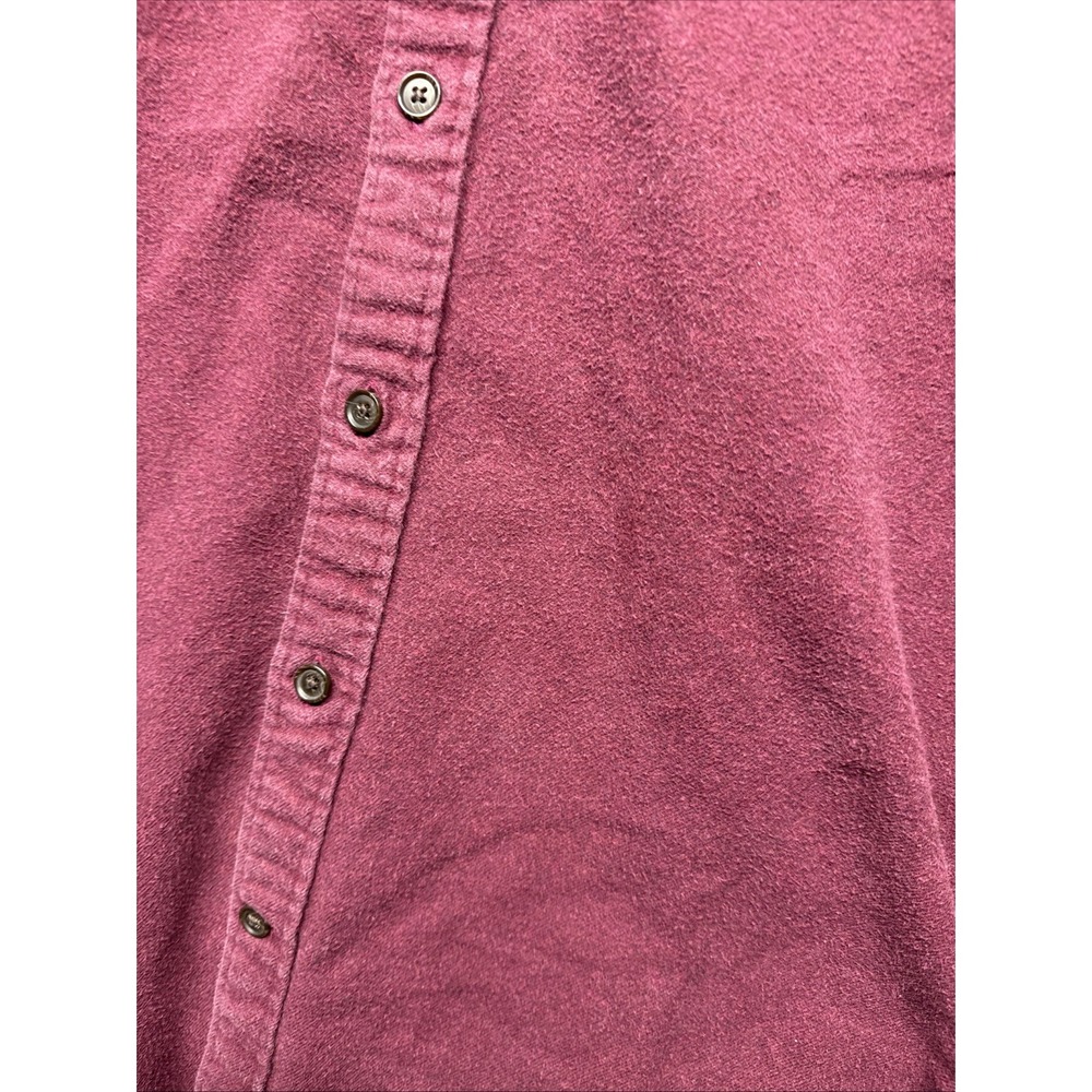 Lands End Chamois Shirt Men XXL Maroon Flannel Casual Outdoor Campcore Cabincore - Picture 5 of 16